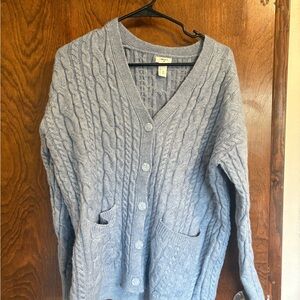 Forever 21 Blue Cable Knit Cardigan Sweater